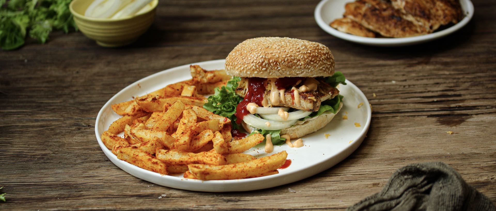 Chicken Burgers & Masala Fries