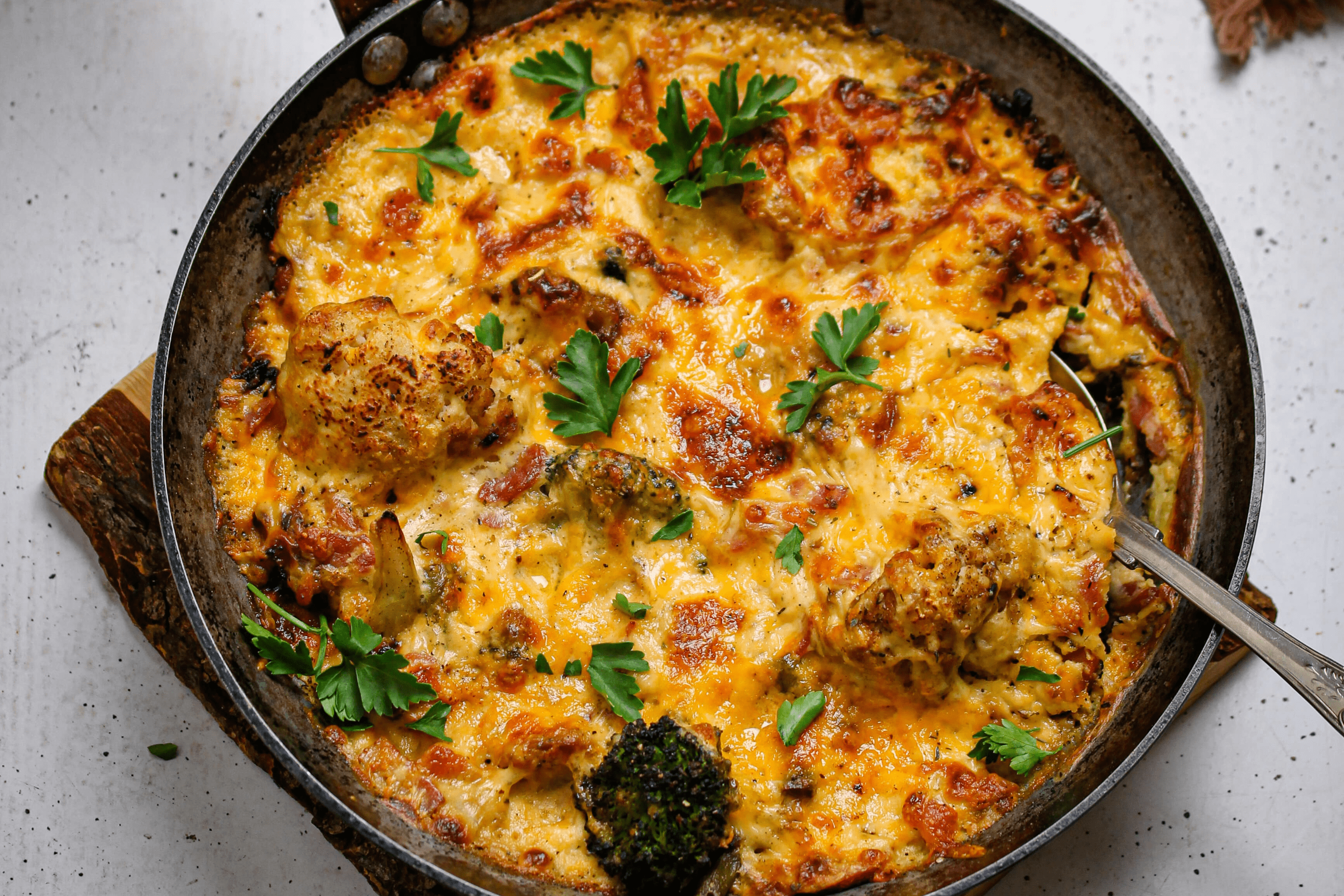 Cheesy Bacon and Veg Bake