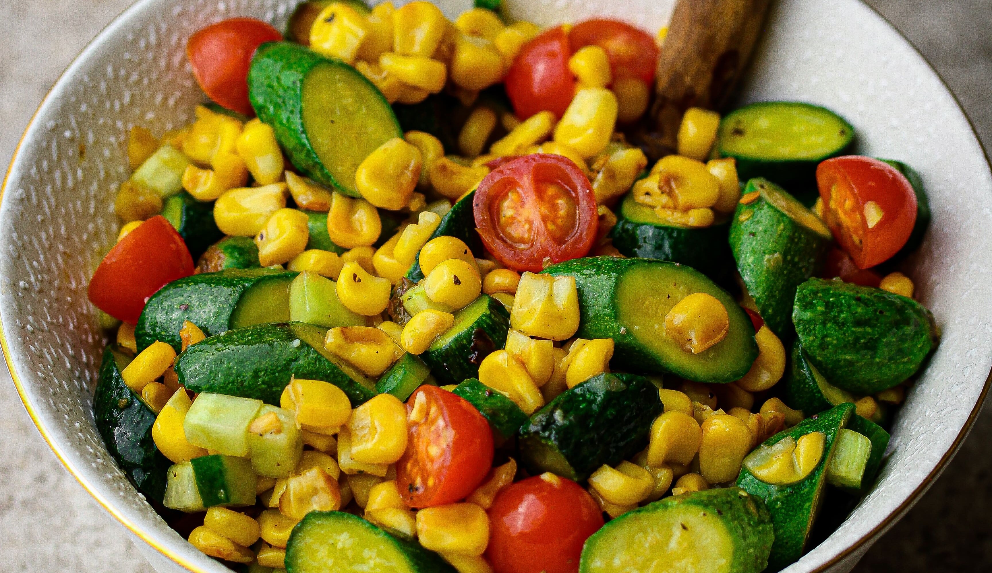 Easy Summer Corn and Baby Marrow Salad