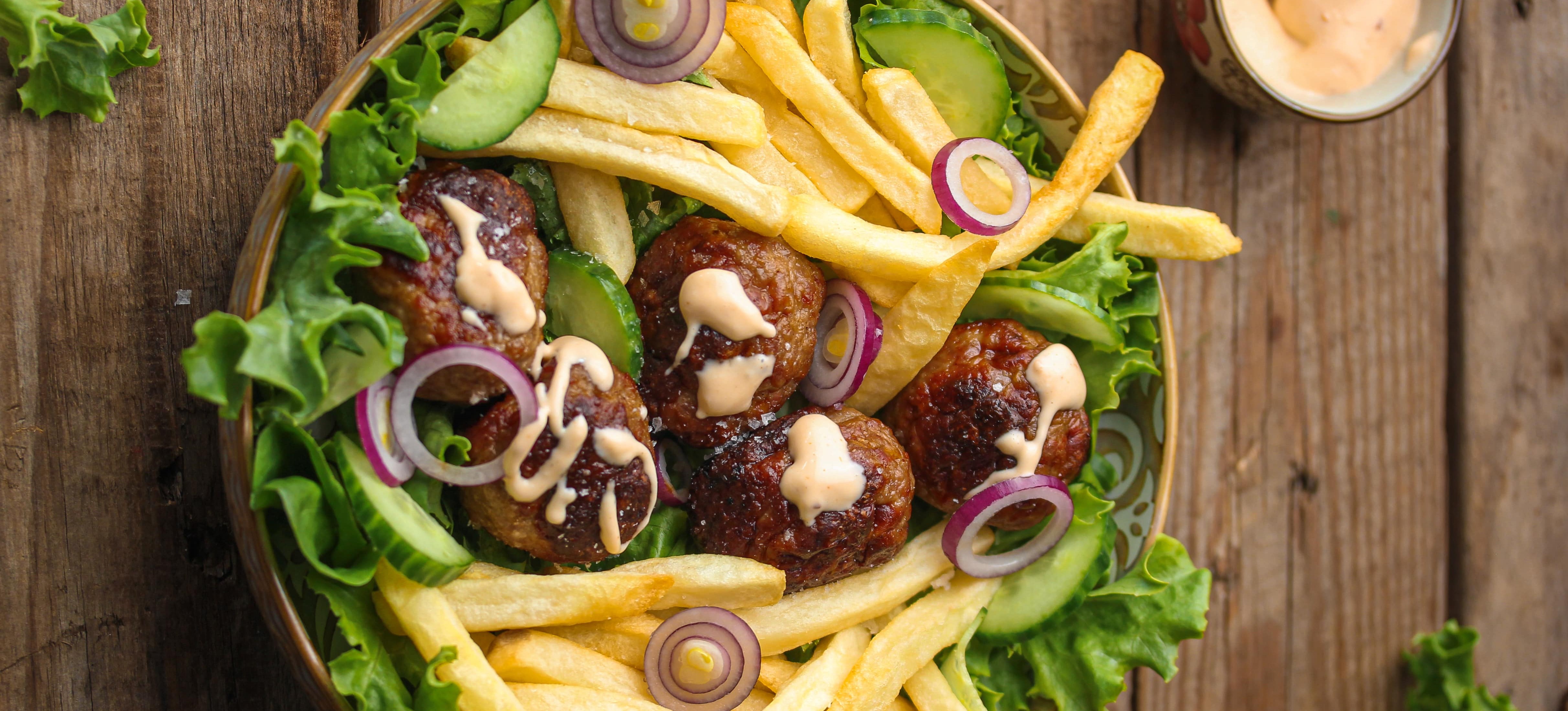 Beef Meatballs and Chips