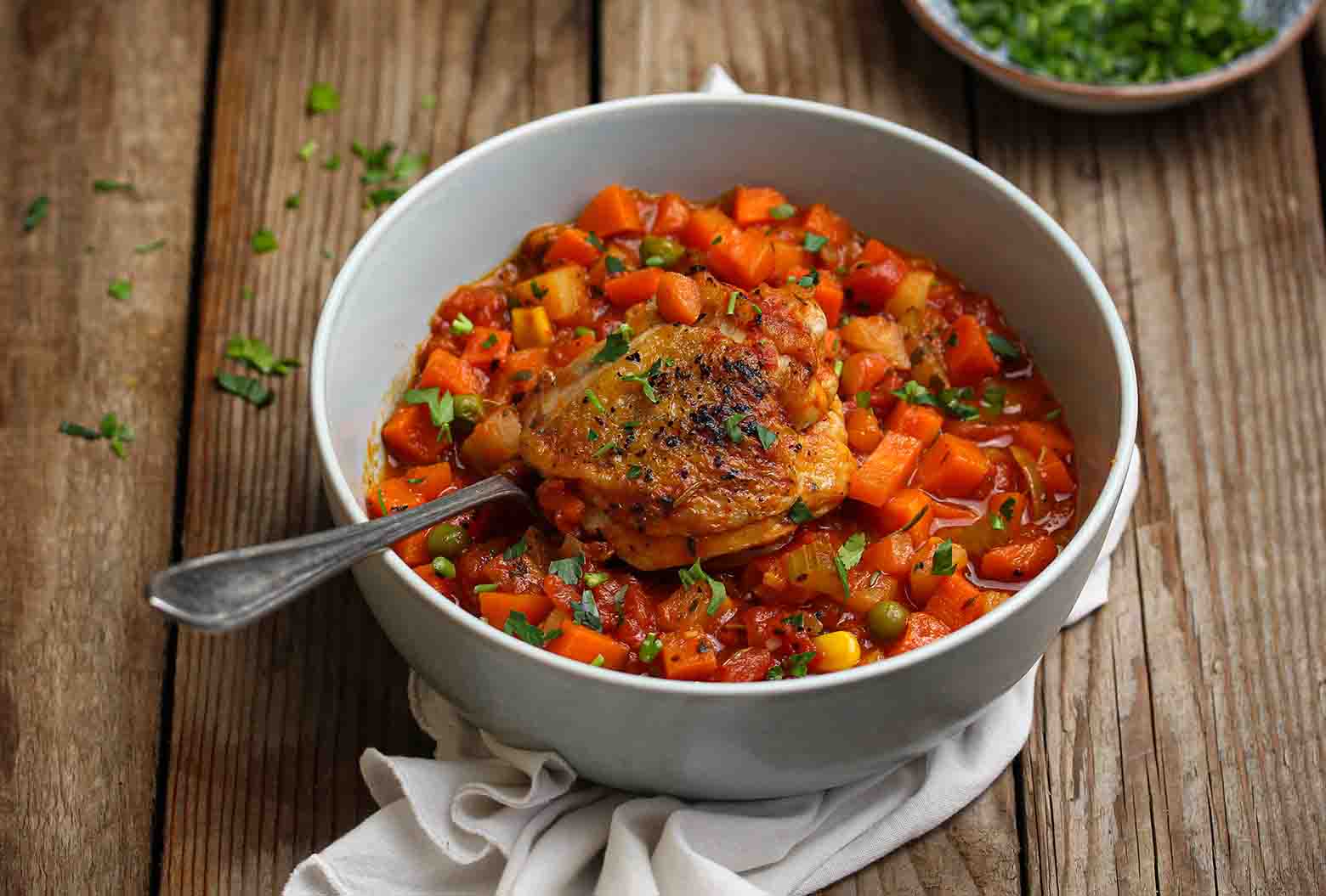 Slow Cooked Chicken Casserole with Harvestime All-in-one-Pot Mixed Vegetables